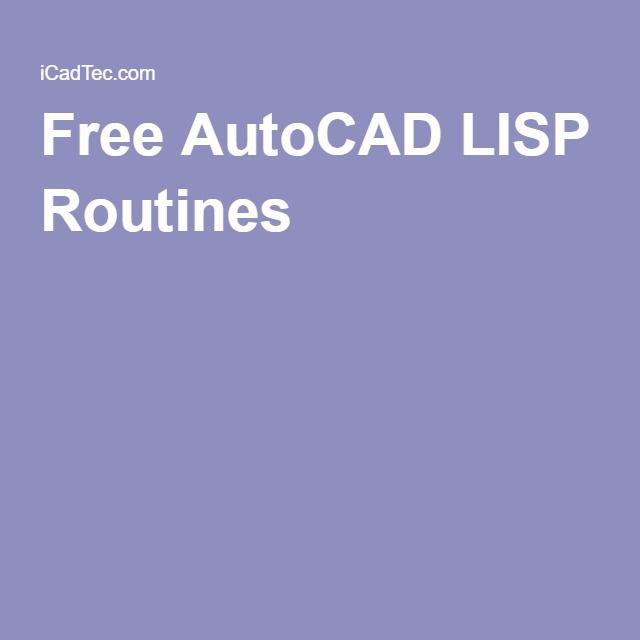 free lisp routines for autocad